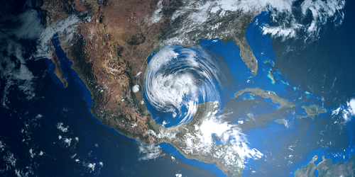 image of a hurricane over North America